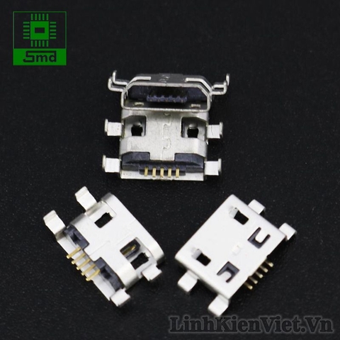 Chân micro USB cái SMD 0.8 5P (chân định vị cắm) Mẫu 7