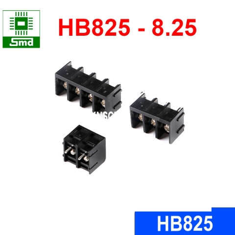 HB825 - 2P Domino, Connecter HB8.25, Cầu Đấu 8.25MM Màu Đen