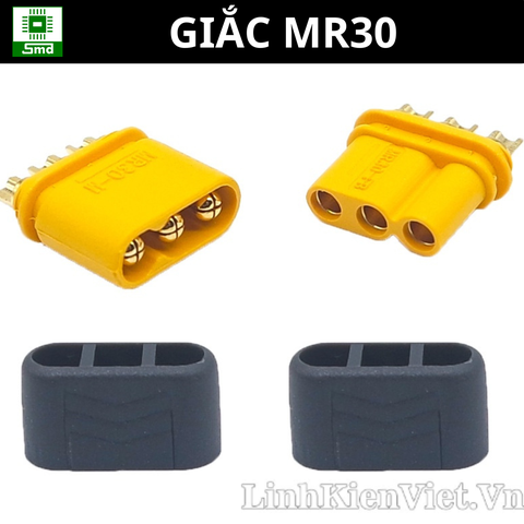 Jack cắm MR30 3 chấu chất lượng cao có nắp chụp bảo vệ