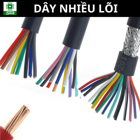 Dây điện đen tròn nhiều lõi chất liệu đồng 100% loại tốt