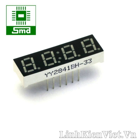 Led 7 thanh đồng hồ 0.28 x4 Dương chung (RED)