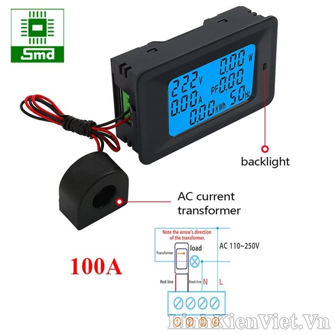 Công tơ điện tử AC 100A P06S-100 110~250VAC 22kW