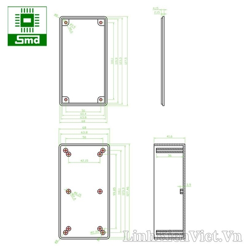 Hộp nhựa 130x68x44mm