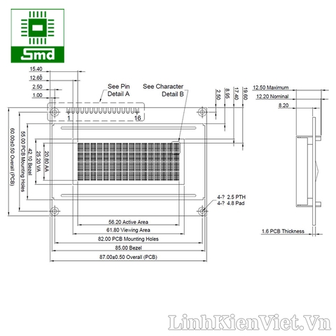 LCD 1604 Xanh dương_A13-2