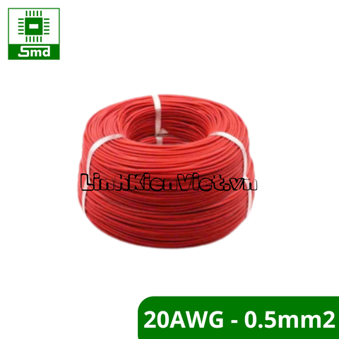 Dây Silicon đỏ chịu nhiệt loại nhỏ(20AWG - 0.5mm2) chống cháy, chịu dòng cao