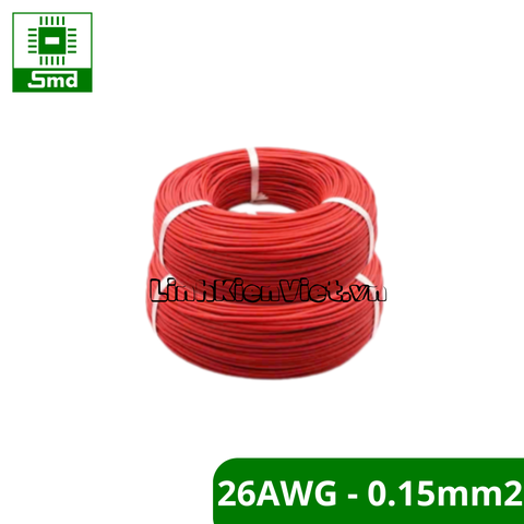 Dây Silicon đỏ chịu nhiệt loại nhỏ(26AWG - 0.15mm2) chống cháy, chịu dòng cao
