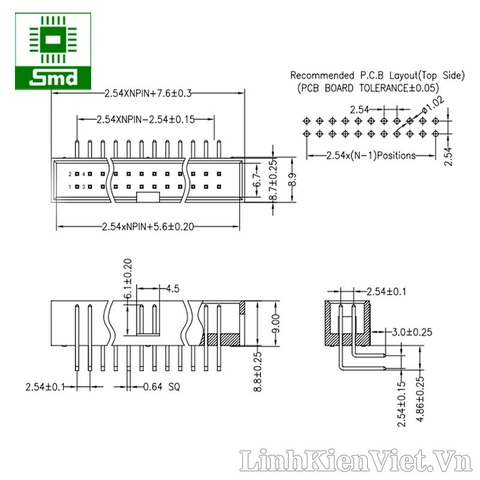 DC3 - 16P IDE 16 đực cong