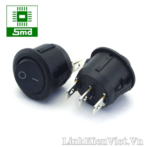 Công tắc Bập bênh KCD1-105-3P Không đèn (Tròn 20mm)