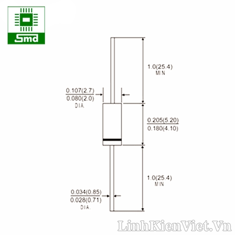 Diode Zener 1N4743A 13V 1W DIP (DO-41 Glass)