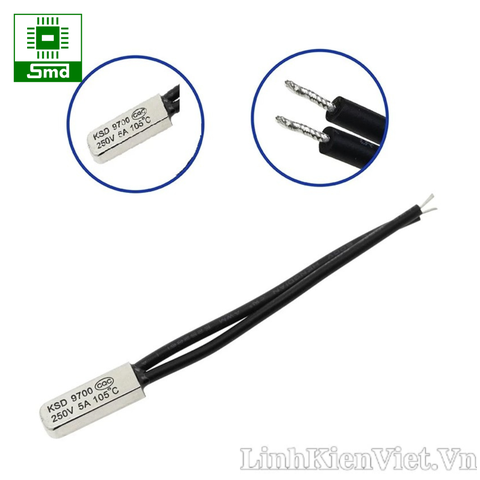(Thường đóng - 75°C) Cầu chì nhiệt KSD9700 250V/5A