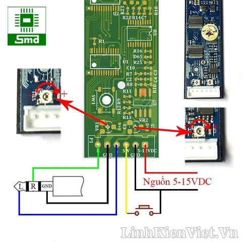 Mạch nháy theo nhạc RGB 2 kênh Mini