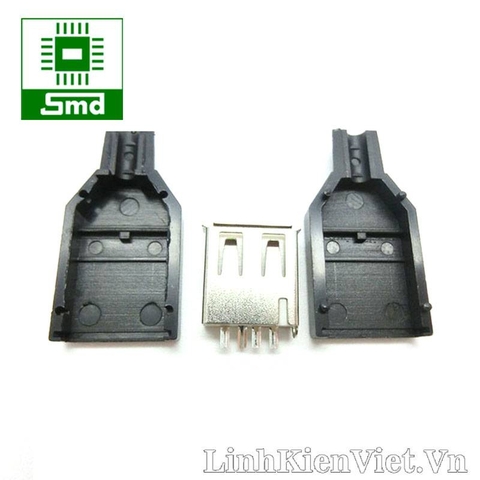 Chân USB cái Type A (có vỏ nhựa)