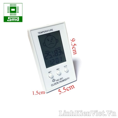 Đồng hồ đo nhiệt độ và độ ẩm HC-201 (Màu trắng)