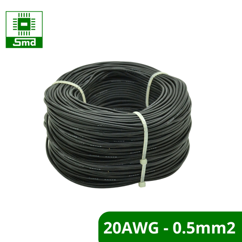 Dây Silicon Đen chịu nhiệt loại nhỏ(20AWG - 0.5mm2) chống cháy, chịu dòng cao