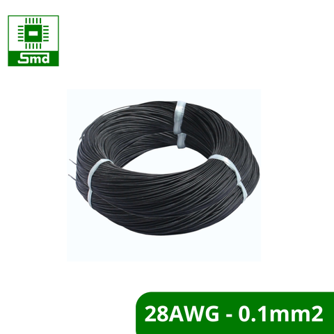 Dây Silicon Đen chịu nhiệt loại nhỏ(28AWG - 0.1mm2) chống cháy, chịu dòng cao