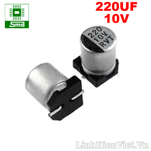 Tụ nhôm 220uF 10V 6.3x5.4mm