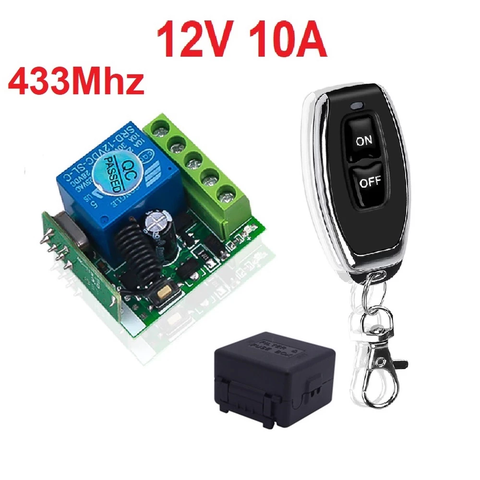 Bộ Thu RF 12V 10A 433Mhz + 2 tay phát 2 nút
