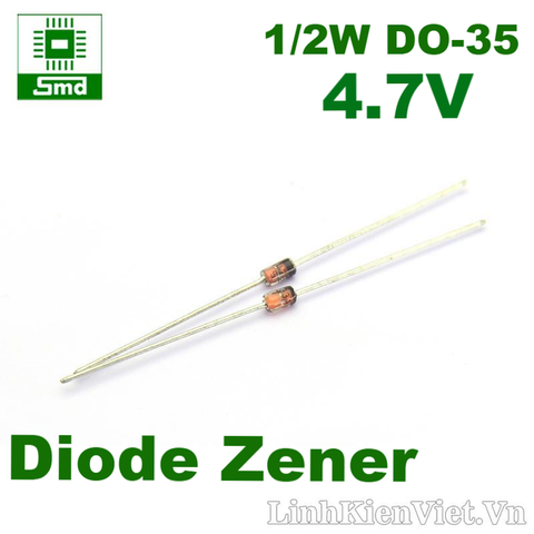 Diode Zener 4V7 1/2W DIP(DO-35 Glass)