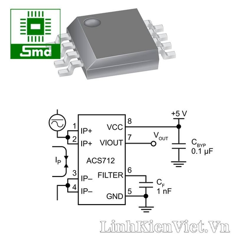 ACS712ELCTR-05B- 5A SOP-8