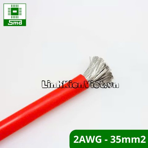 Dây Silicon đỏ chịu nhiệt loại to(2AWG - 35mm2) chống cháy, chịu dòng cao