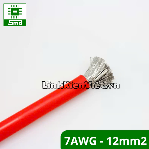 Dây Silicon đỏ chịu nhiệt loại to(7AWG - 12mm2) chống cháy, chịu dòng cao