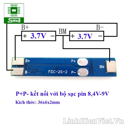 Mạch bảo vệ 2 cell lithium 3A