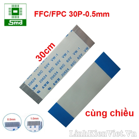 Cáp FFC/FPC 30P-0.5mm-30cm cùng chiều
