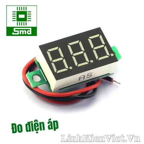 0.36 inch (2 dây) - Xanh Dương (Blue) Đồng hồ Vôn Kế Kỹ Thuật Số Mini 0-30V