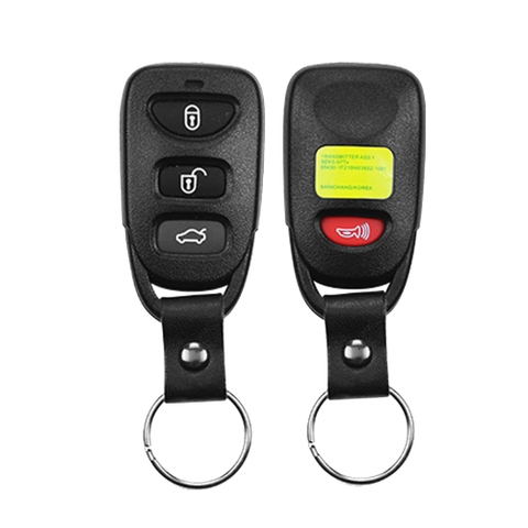 Tay phát RF 433mhz học lệnh 4 nút Lock/unlock cốp + còi (Vỏ kiểu chìa Huyndai)