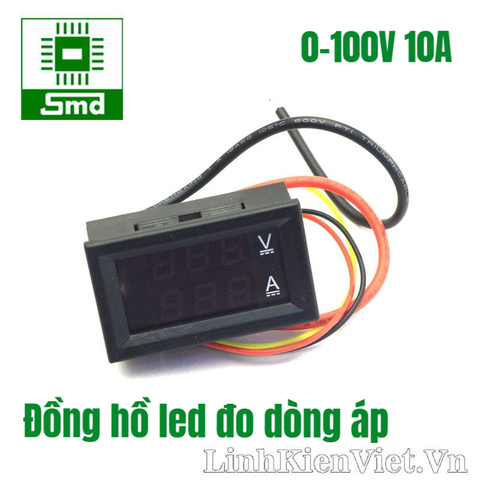 Đồng hồ led đo dòng, áp (0-100V 10A)