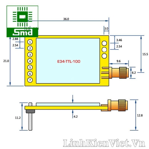 MODULE ZIGBEE 2.4G TTL 2100M