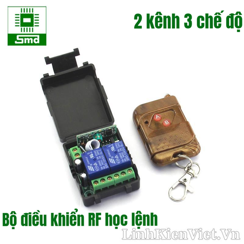 Bộ Điều khiển RF 2 kênh 12V (Tay phát + mạch thu)