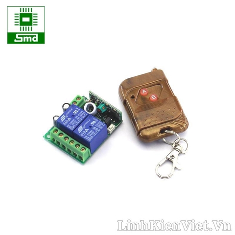 Bộ Điều khiển RF 2 kênh 12V (Tay phát + mạch thu)
