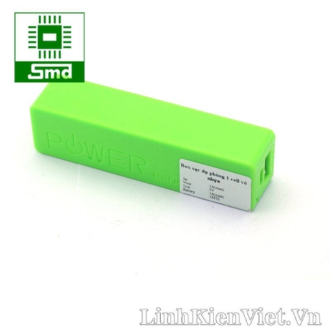 Box sạc dự phòng 1 cell vỏ nhựa + Kèm pin 1200mah