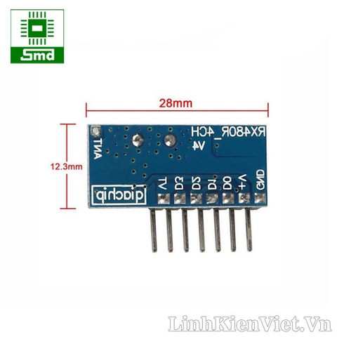 Module thu RF 433MHz RX480 4 kênh học lệnh (7 chế độ)