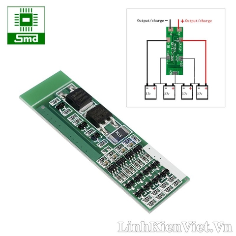 Mạch Bảo Vệ Pin Lithium 18650 4S 16.8V 6A_A18-4