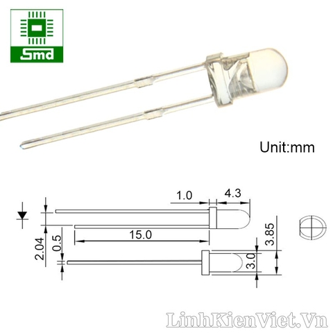 Led RGB 3mm tự nháy (Chậm)