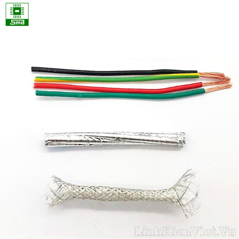 Dây điện RVVP2 Chống nhiễu đen tròn nhiều lõi chất liệu đồng 100% loại tố