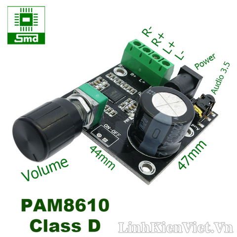 Module KĐ ClassD 2x15W (PAM8610) Bộ Full