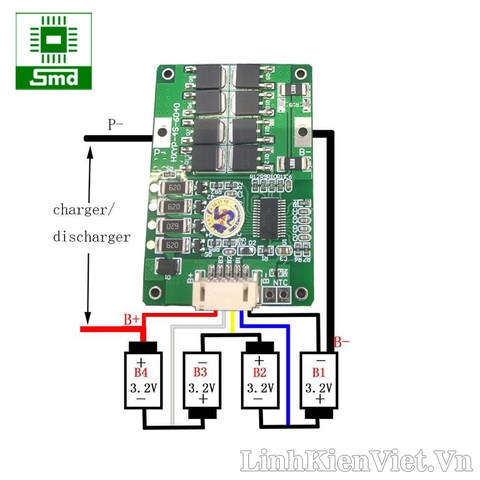 Mạch Bảo Vệ Pin LifePo4 4S 14.8V 20A