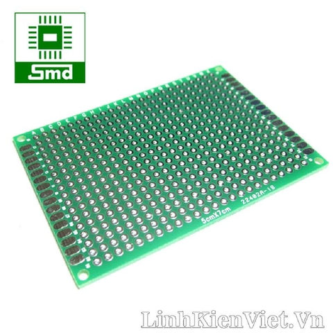 Phíp đồng đục lỗ , bo PCB thủy tinh 1 mặt 5x7cm