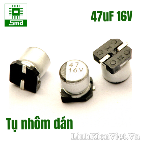 Tụ nhôm 47uF 16V 6x5mm