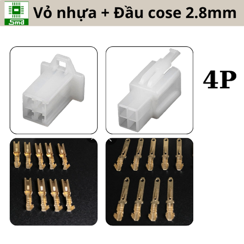 Cặp chân cắm Cos Xe máy 2.8mm 4P + đầu cose
