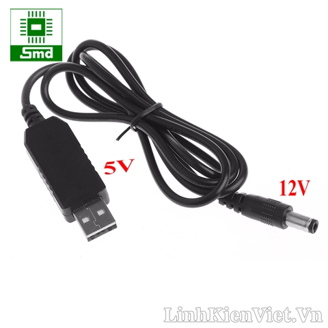 Cáp chuyển đổi điện áp từ cổng USB 5V sang 12V