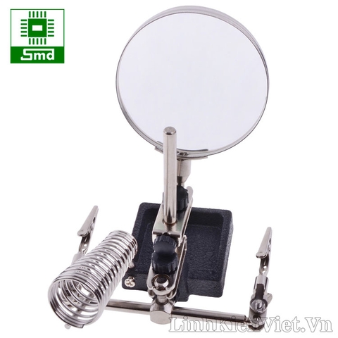 Giá để mỏ hàn kèm kính lúp