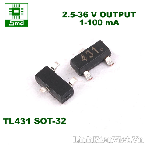 Transistor 100 Piezas TL431 SOT-89 SMD