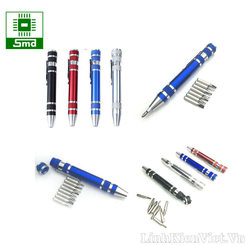 Bộ Tua Vít Sửa Chữa Đa Năng 8 Trong 1 chuôi hợp kim nhôm Bỏ Túi Tiện Dụng