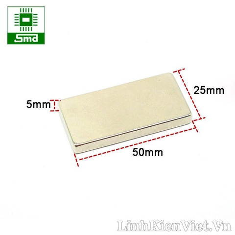 Nam châm đất hiếm 50x25x5mm