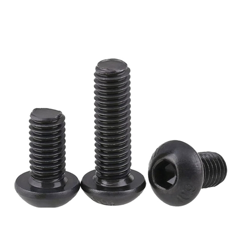 (M5 - 10Pcs )Bulông - Vít ốc tôi đen độ cứng cao lục giác đầu dù ( đầu tròn)