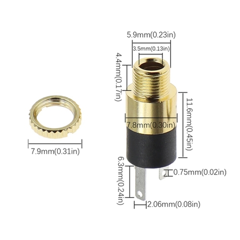 (Mạ vàng chân trắng) Jack cắm tai nghe 3.5mm PJ-392A PJ392A